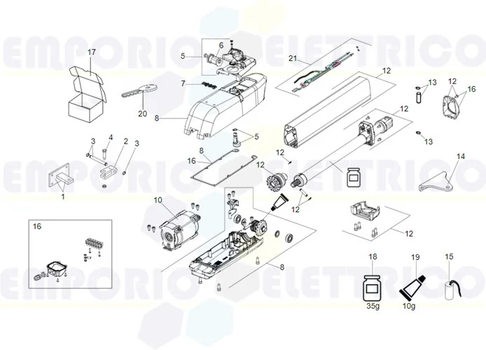 faac pagina ricambi per motore 415 230v ls