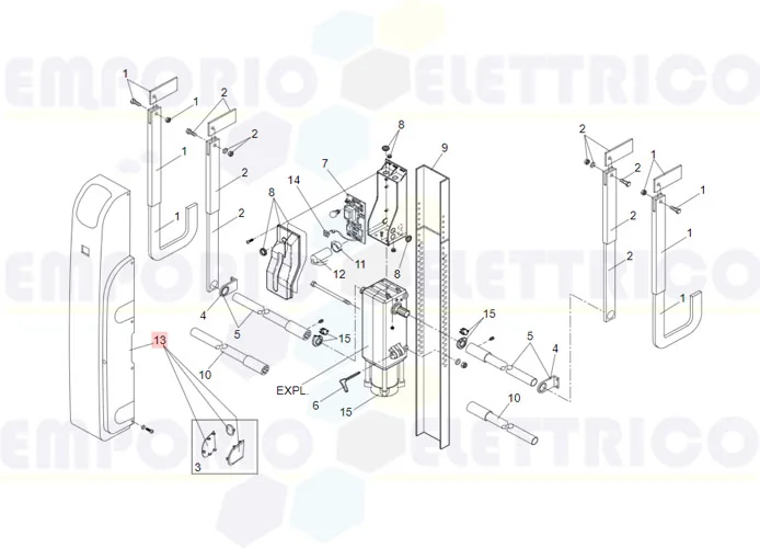 faac ricambio carter *f037102* operatore 550 s/l 63003553 (ex 727267)